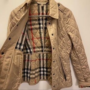 Burberry Brit Tan Quilted Jacket Size Small